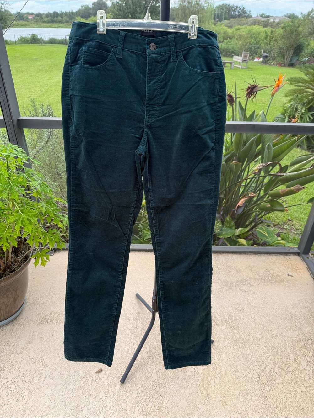 Talbots Dark Teal Velveteen straight leg pants